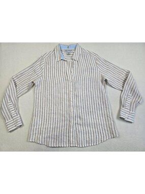 Tommy Bahama 100% Linen XS Shirt Cabana Stripe Coastalina Long Sleeve Button